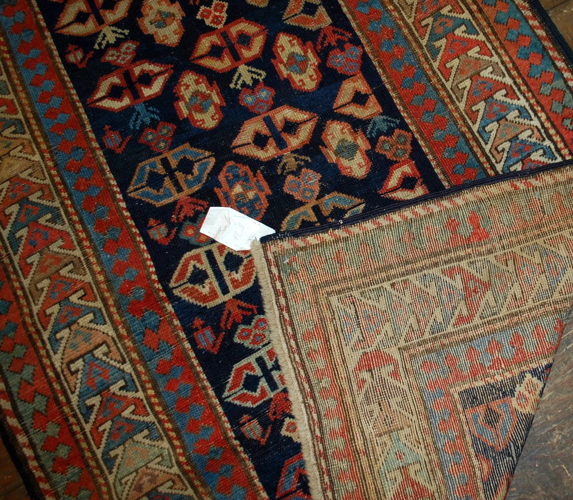 Handmade antique Armenian Gandzak rug 106cm x 222cm 1880s - 1B519