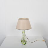 1950s glass table lamp by Kristalunie Maastricht, Netherlands
