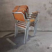 Fauteuil en bois et aluminium par Alpos, années 1970