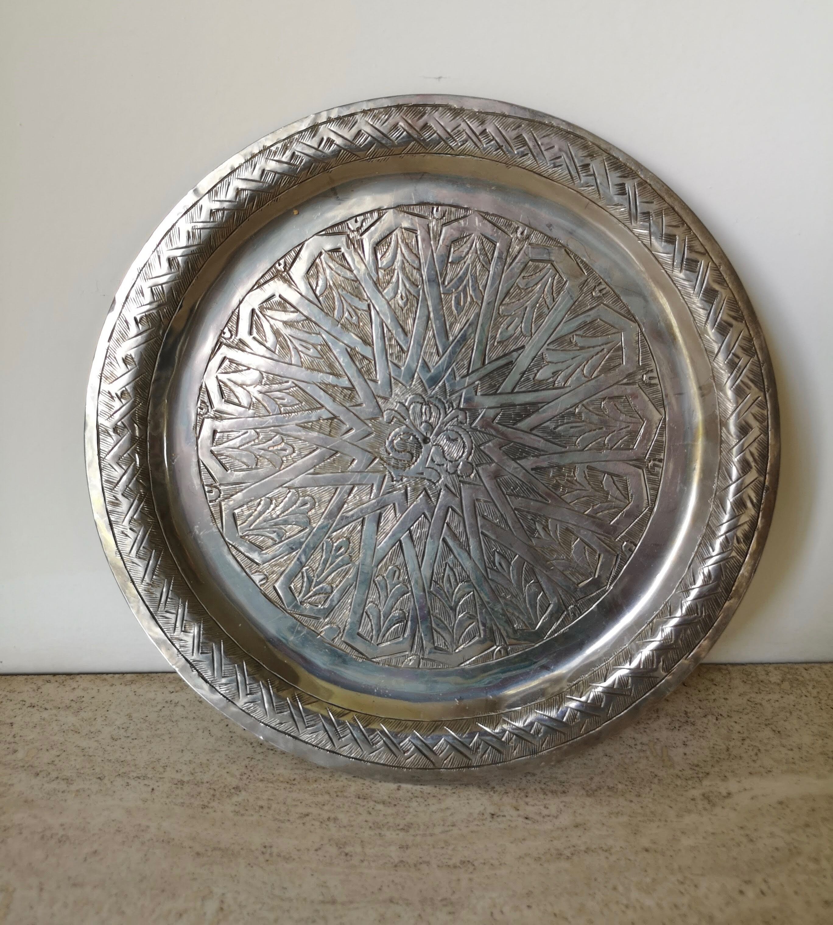 Moroccan brass plate