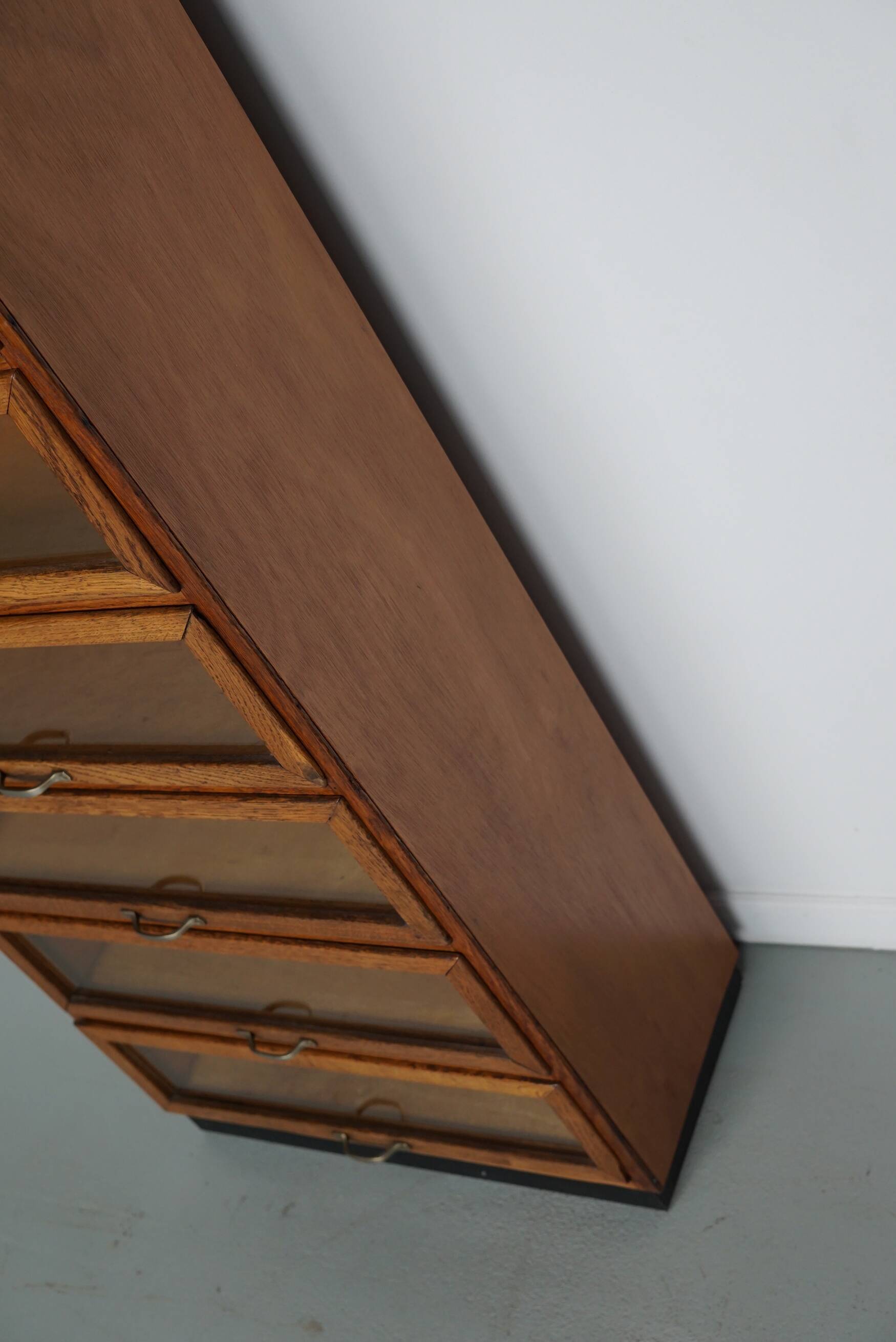 Vintage Dutch Oak Haberdashery Shop Cabinet / Vitrine, 1950s