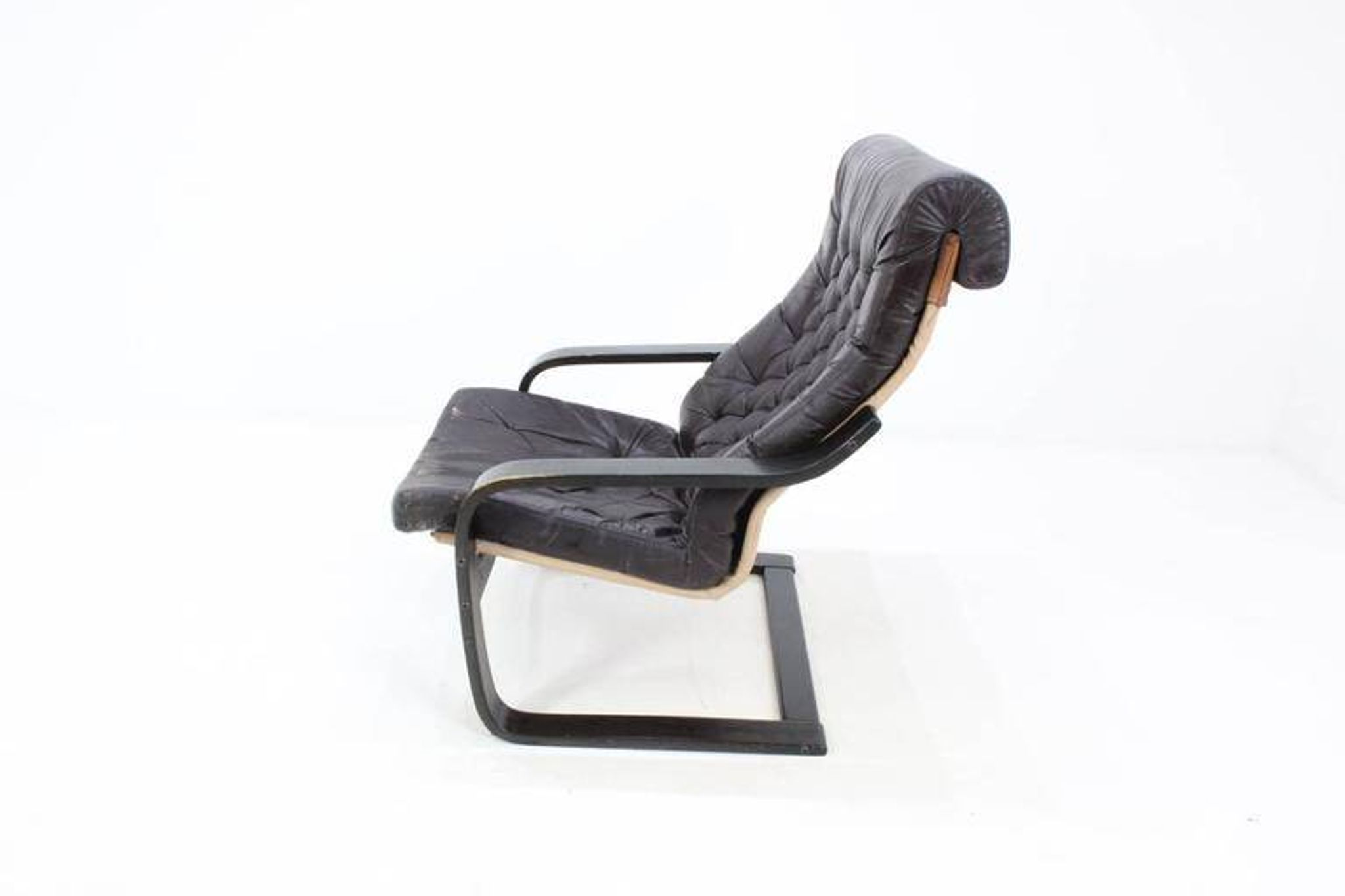 Finnish Mid-Century Leather Lounge or Armchair, 1970s