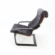 Finnish Mid-Century Leather Lounge or Armchair, 1970s