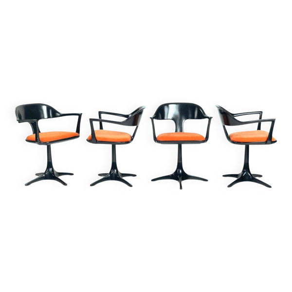 Chaises de salle à manger Space Age Konrad Schaefer pour Emu, années 1960.