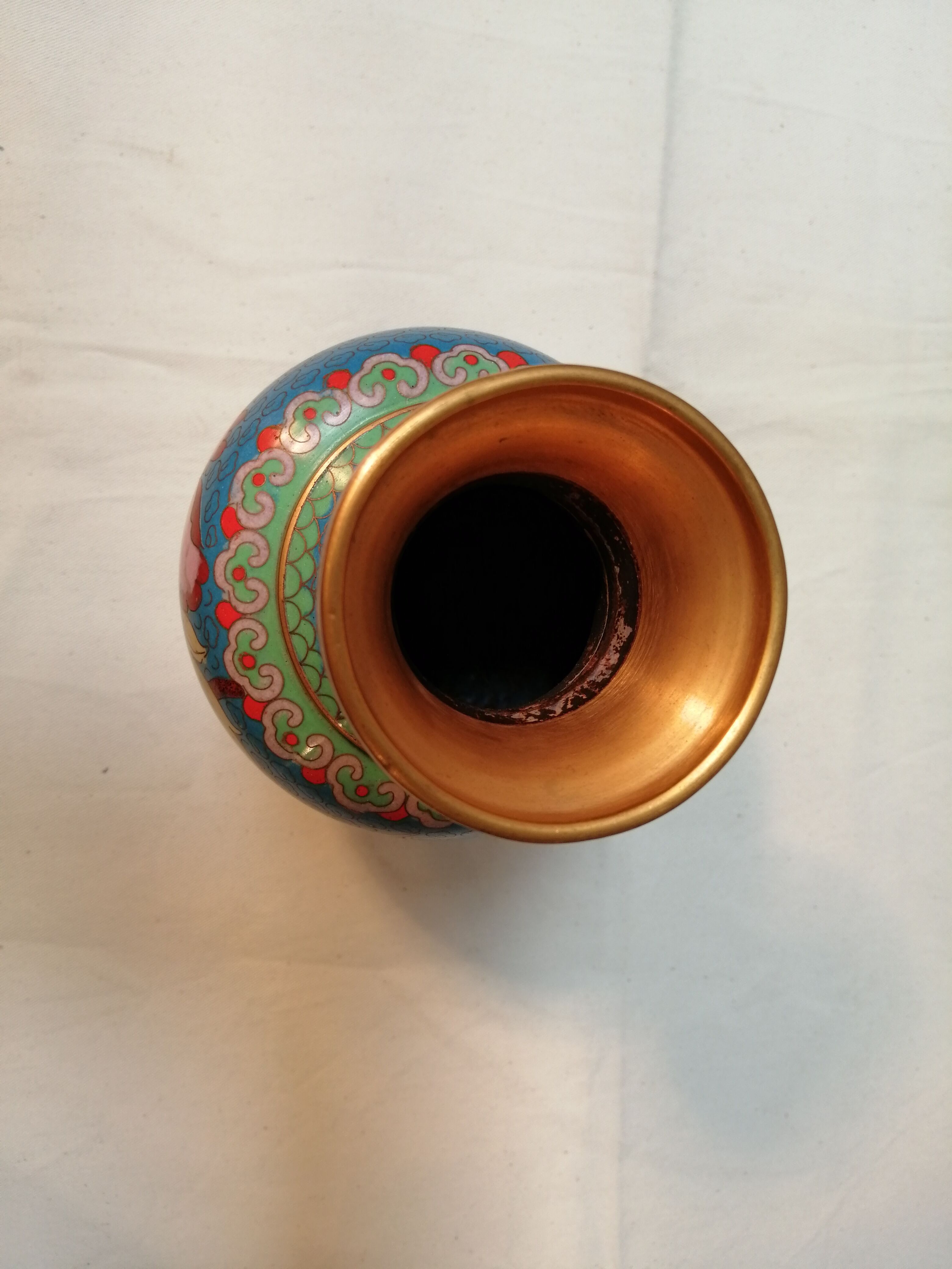 Vase cloisonné asiatique