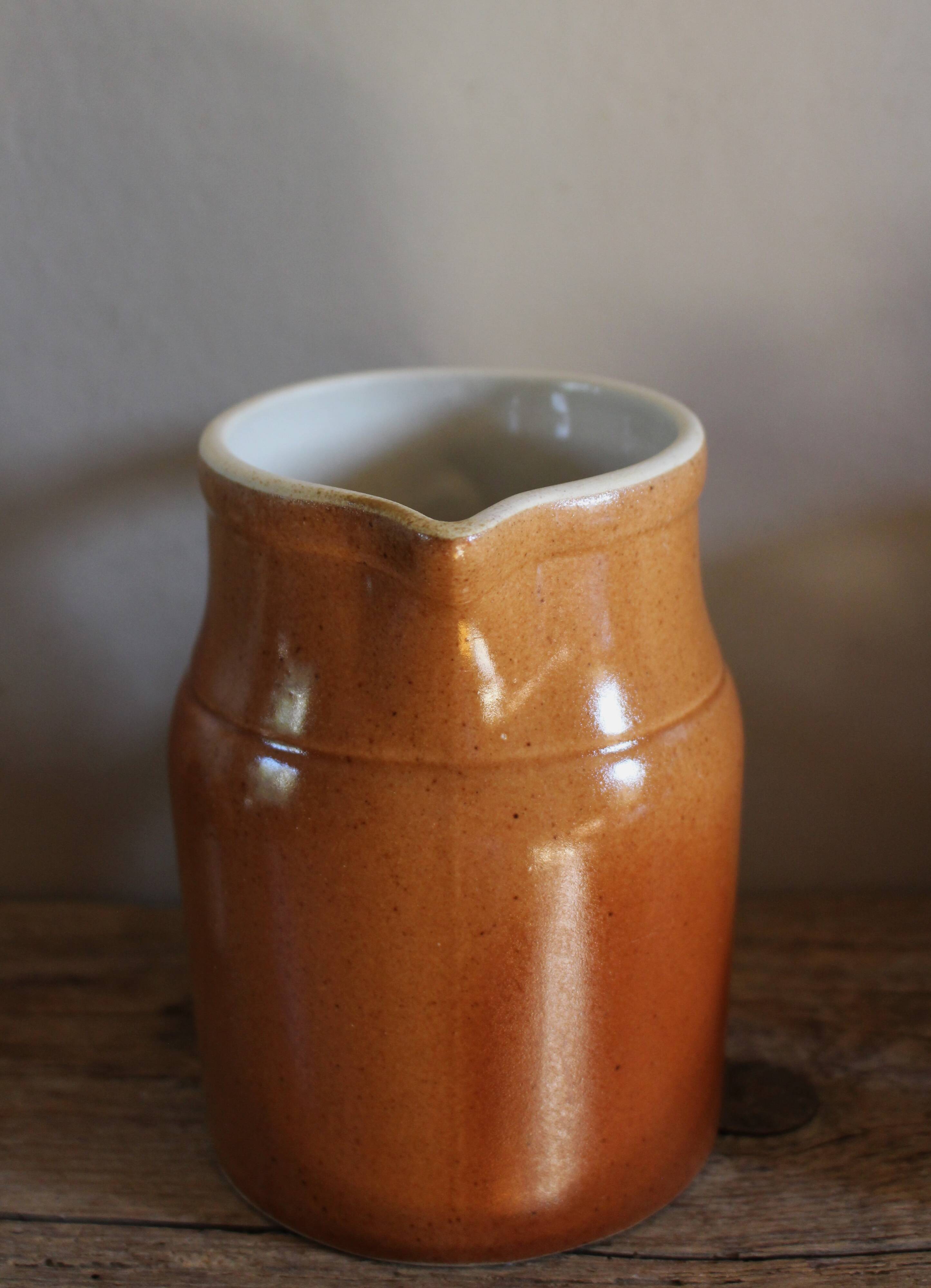 Vintage Glazed Stoneware Carafe by Digoin