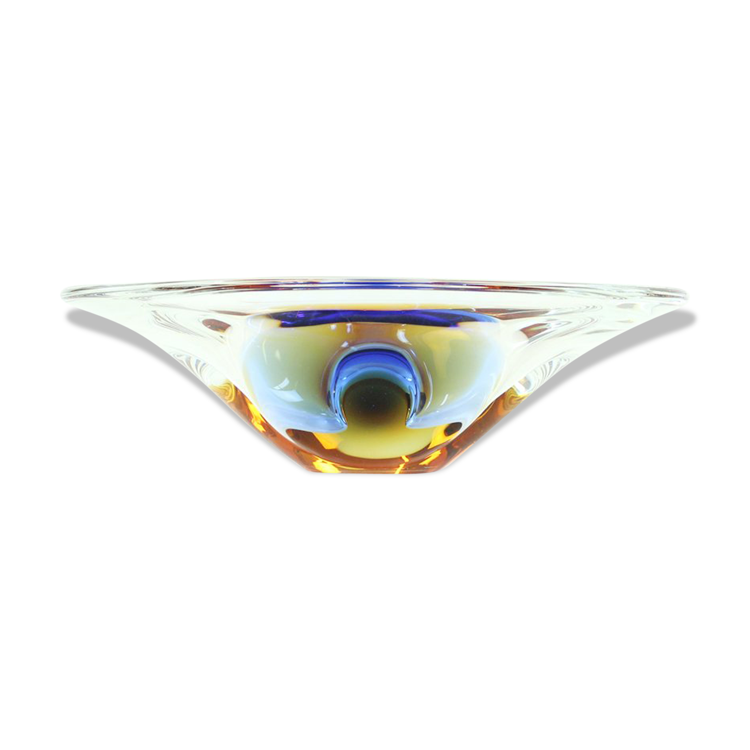 Art Glass Bowl by Frantisek Zemek for Sklarna Mstisov, 1960s