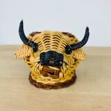 Wicker basket artisanal bull