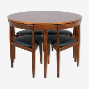 Teak dining table & 4 chairs by Hans Olsen for Frem Røjle, 1950s