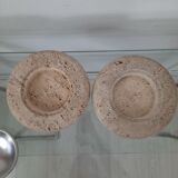 Pair of valet trays - 1980s - travertine