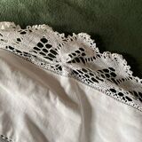 Monogram linen sheet, late 19th century.