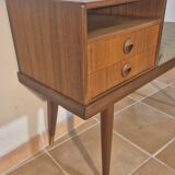 Teak telephone bench, Vintage Scandinavian 1960s