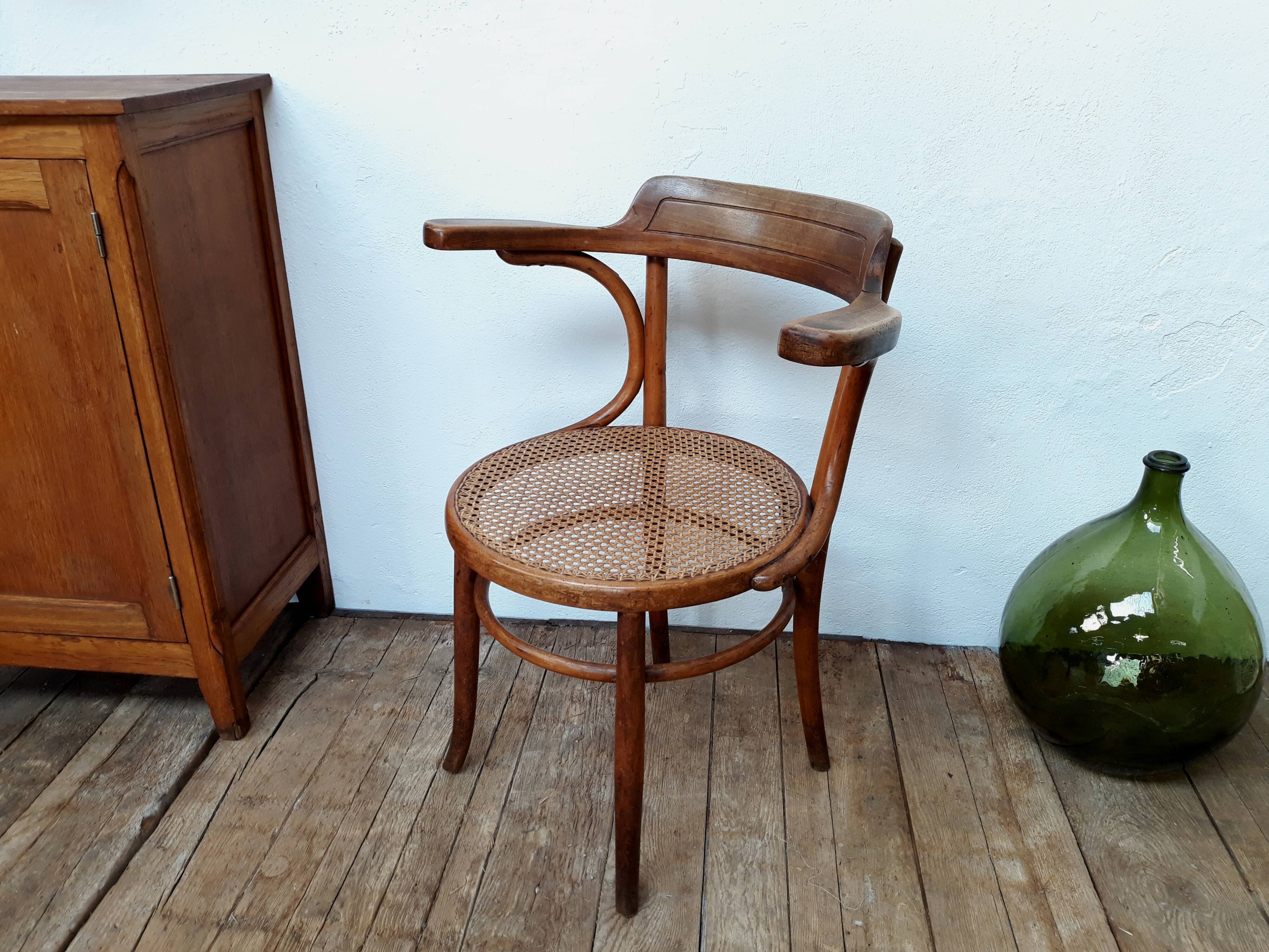 Cane armchair Baumann 1930