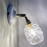 Vintage tulip wall lamp in molded glass