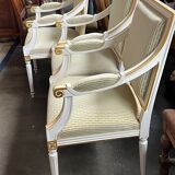 Set of four classic Louis XVI armchairs. Solid wood.