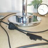 Mushroom lamp, chrome metal saucer, Aluminor, France, 1970