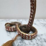 Bronze and silver snake lamp