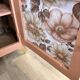 Terracotta painted wooden sideboard