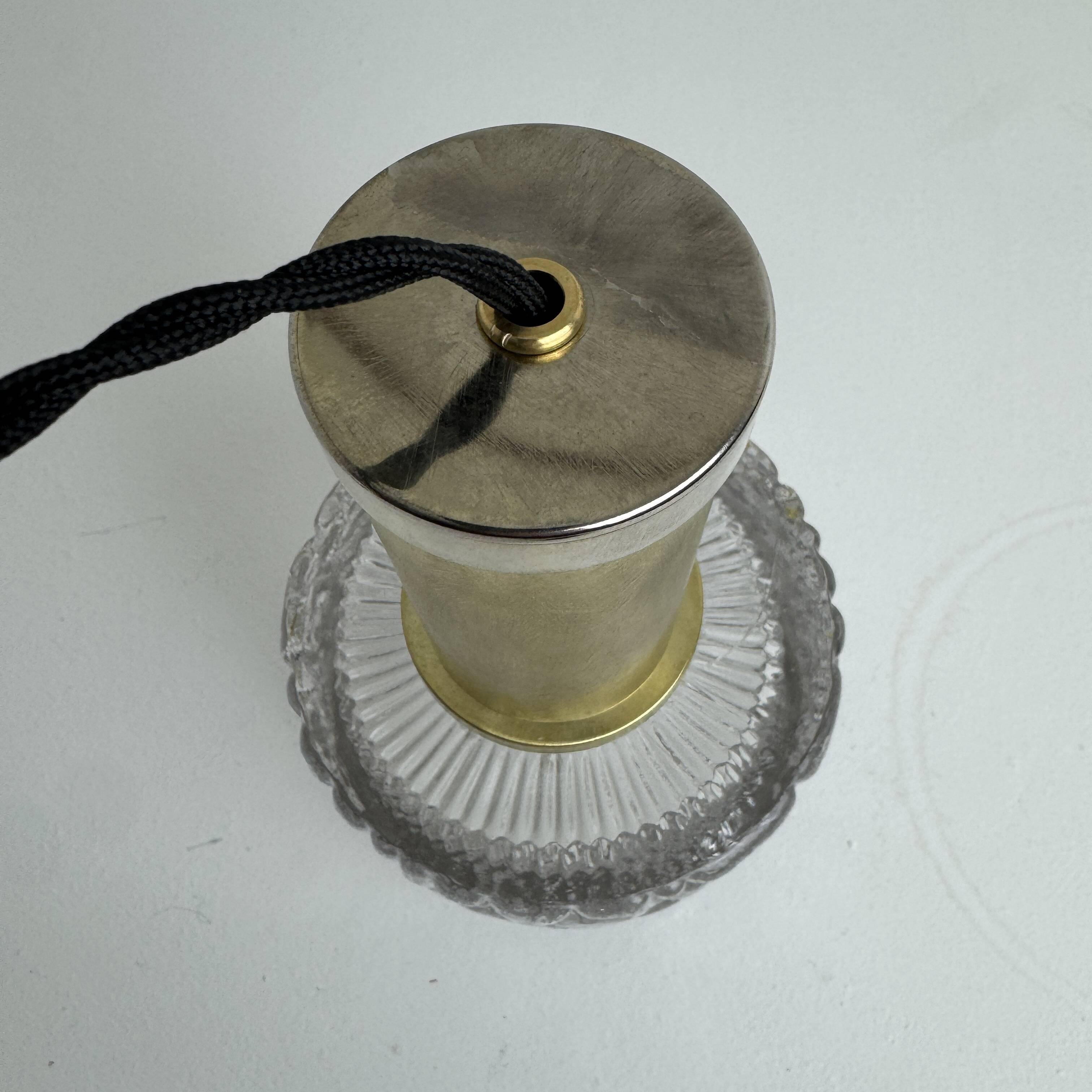 Pair of vintage textured glass suspensions