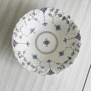 Small Myott porcelain salad bowl, blue floral decoration