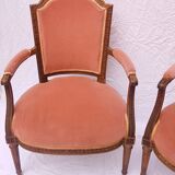 Pair of Louis XVI-style convertible armchairs