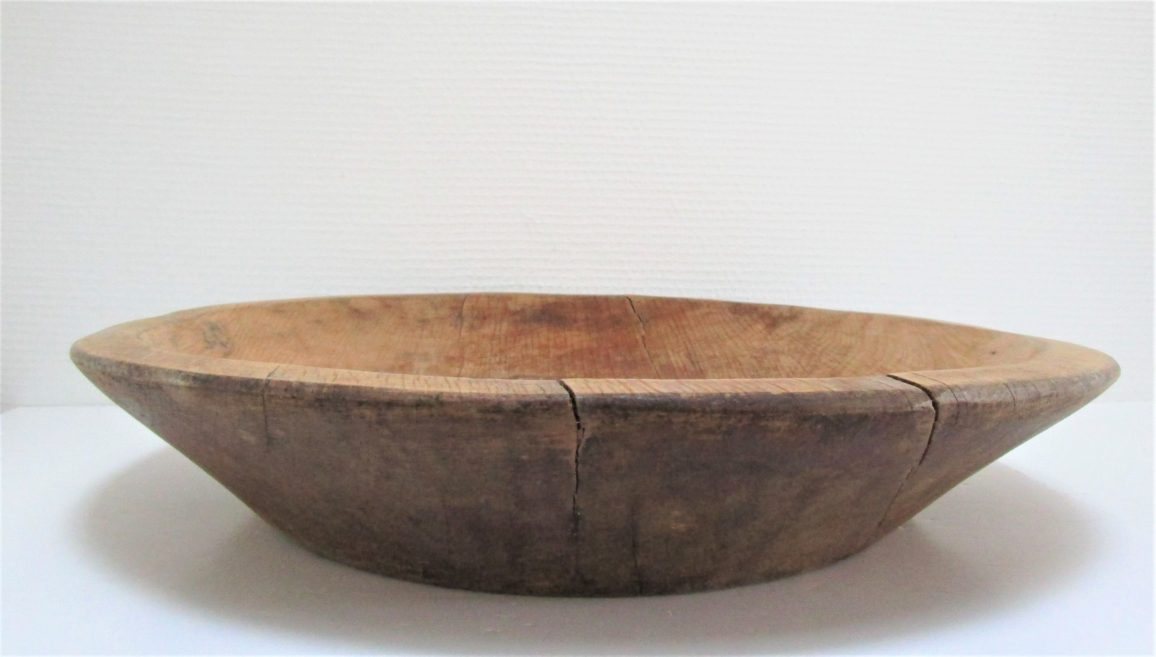 Large flat solid wood patinated vintage popular art