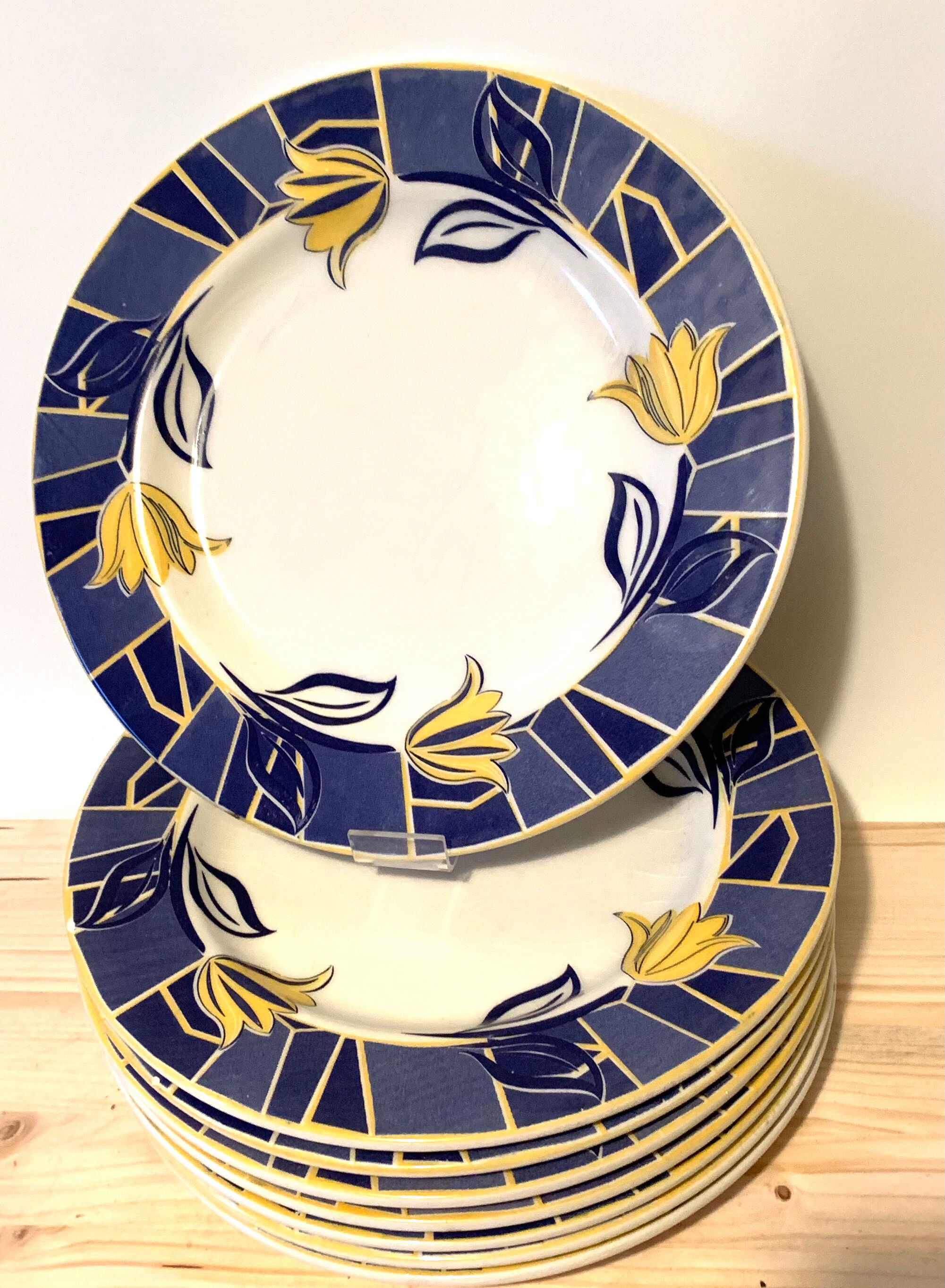 Blue ceramic plates