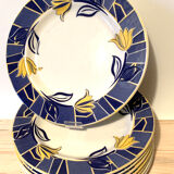 Assiettes céramique bleu