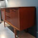Teak enfilade with 2 sliding doors