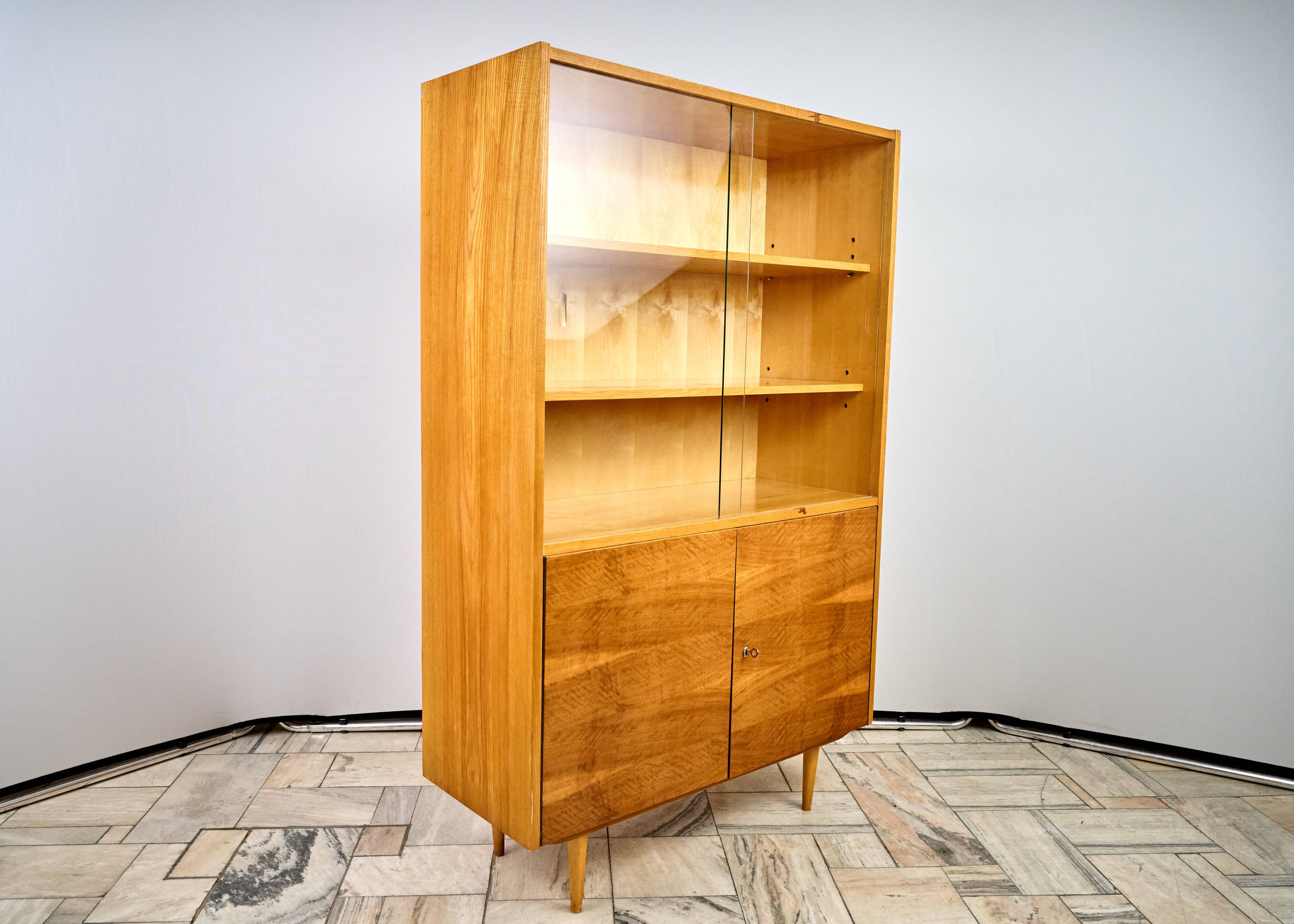 Vintage Wooden Bookcase, 1960s, Czechoslovakia
