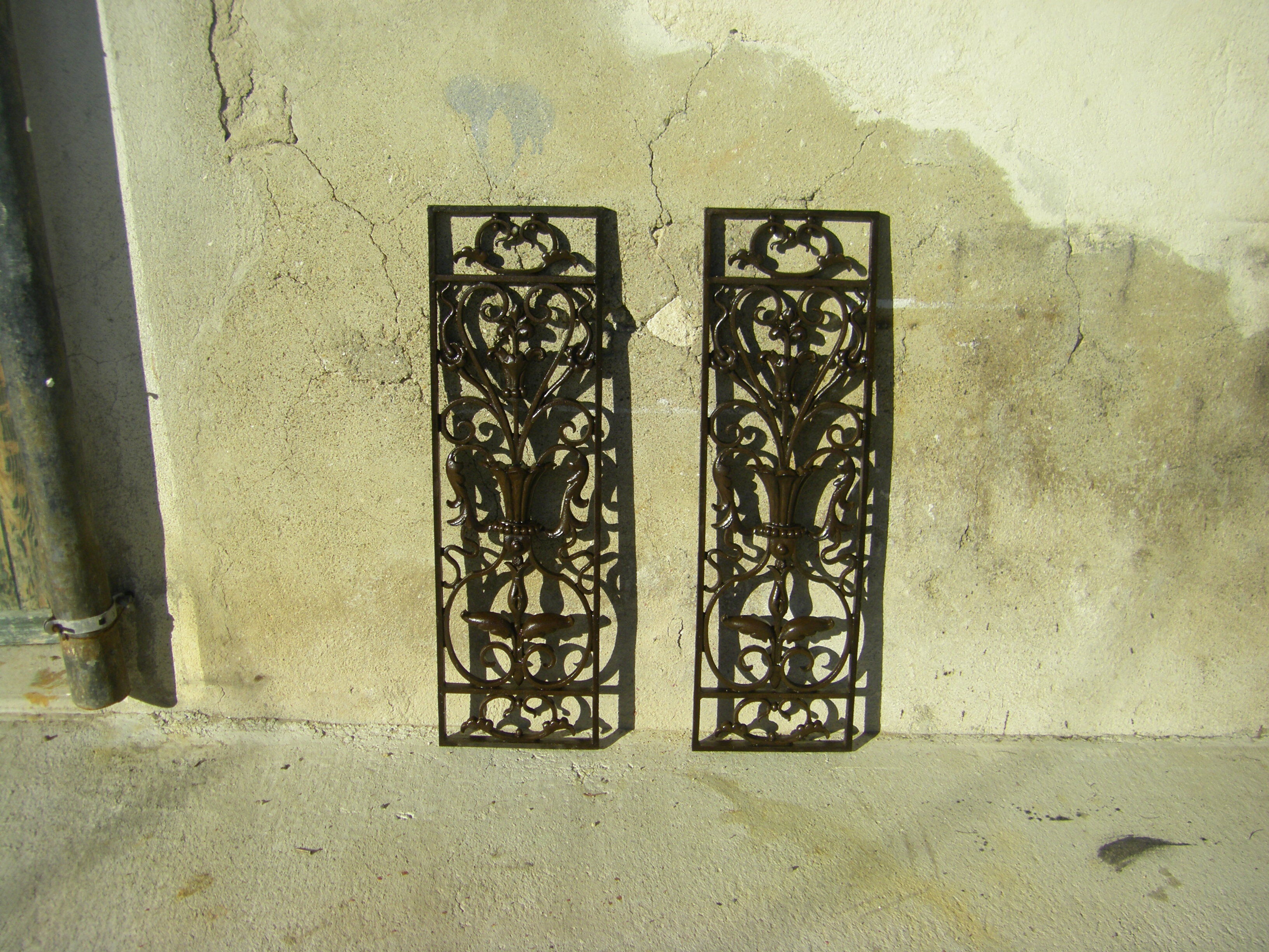 Pair of wrought iron door grilles from Dammarie
