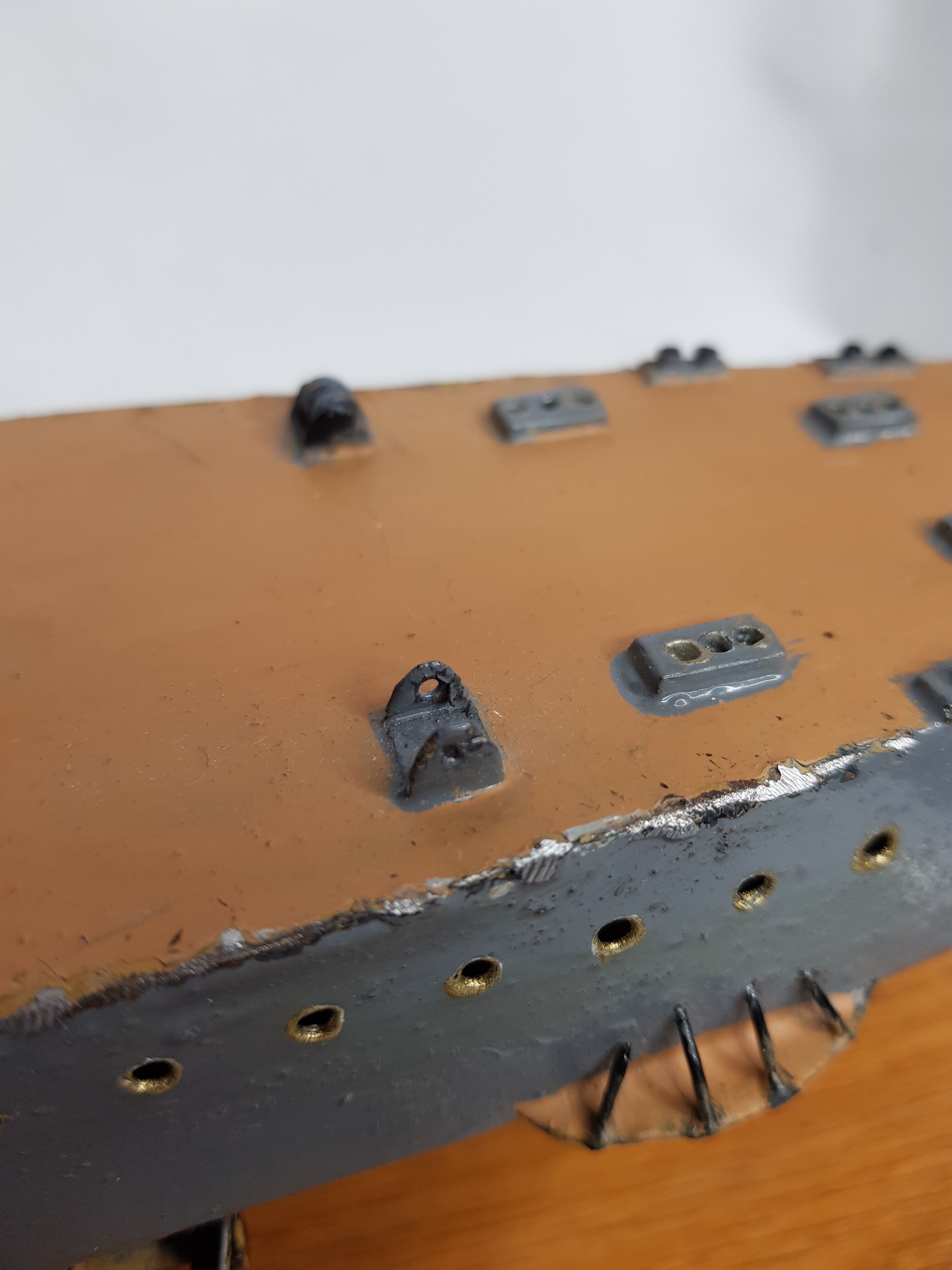 Warship model, metal cruiser "Emile Bertin" painted 90 cm with base