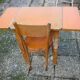 Table with extensions in wood and aluminum, ROC + 1 chair from the 50s