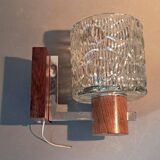 Scandinavian teak and chrome wall light from the 1960s.