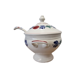 Ducht ceramic soup tureen with spoon by Boch, late 1900s
