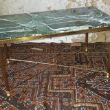 Brass coffee table and green marble