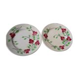 2 dessert plates in Jules Old - Co Terre de iron model Bordeaux diam 20.5 cm