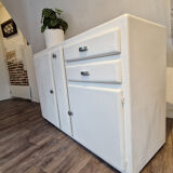 Low sideboard mado with 2 drawers and cupboard with shelf White