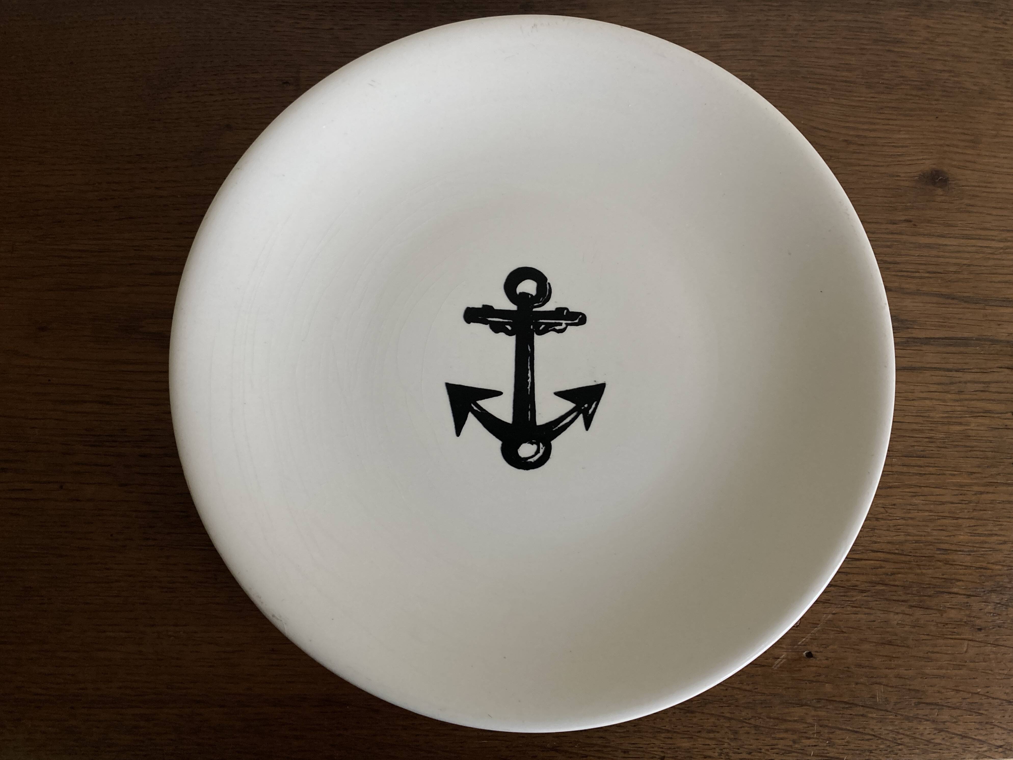 Gien centerpiece for Primavera Le Printemps 1960 Riviera marine anchor