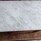 Louis XVI style half-moon console with veined white marble and drawer