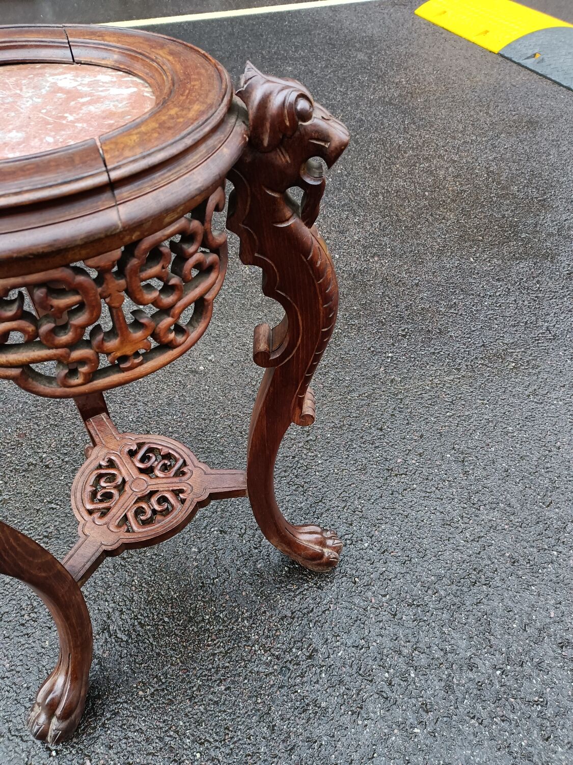 Sellette ancienne table d'appoint plateau marbre