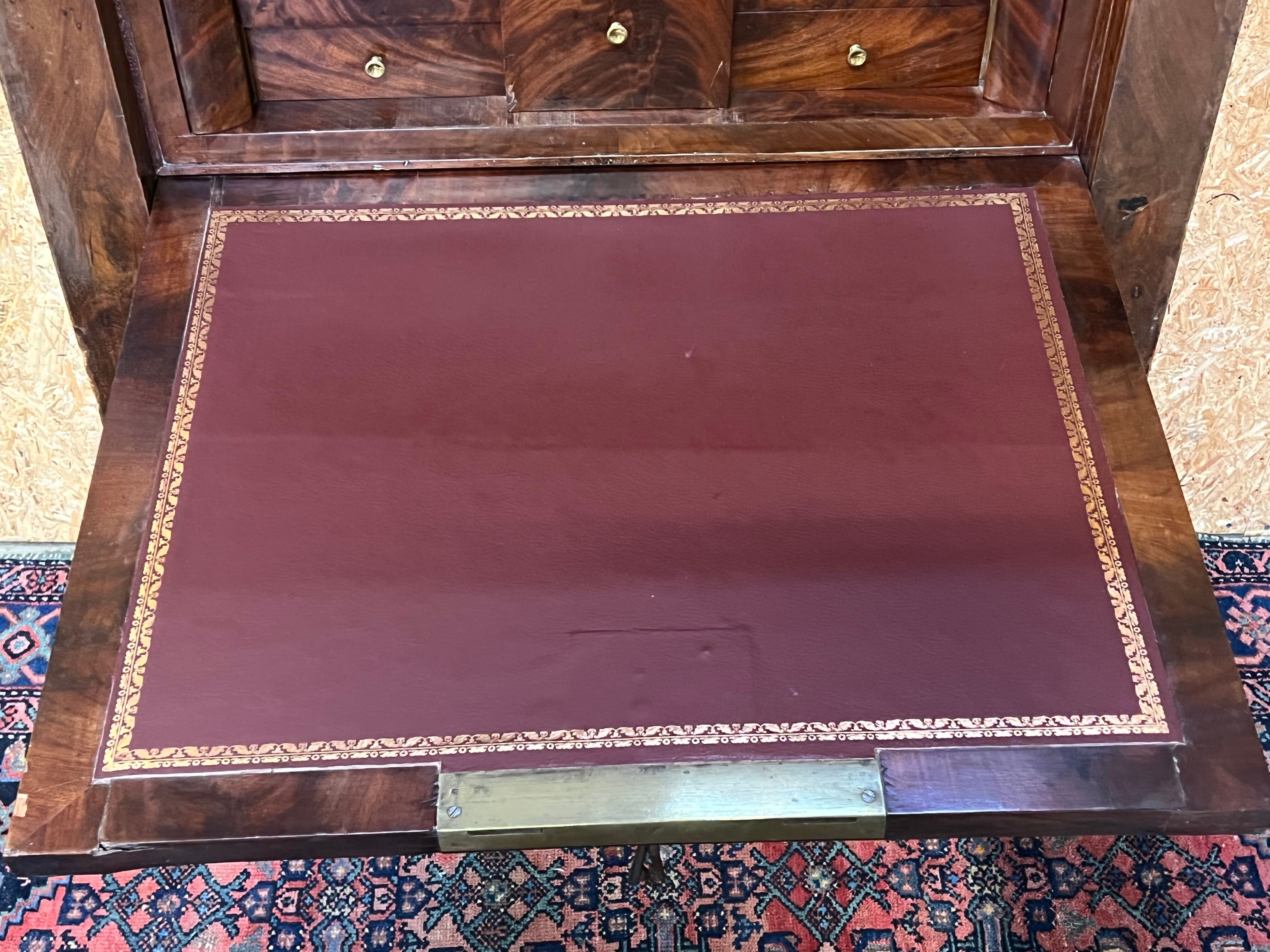 old secretary, Restoration era, lock and clover key, nineteenth century