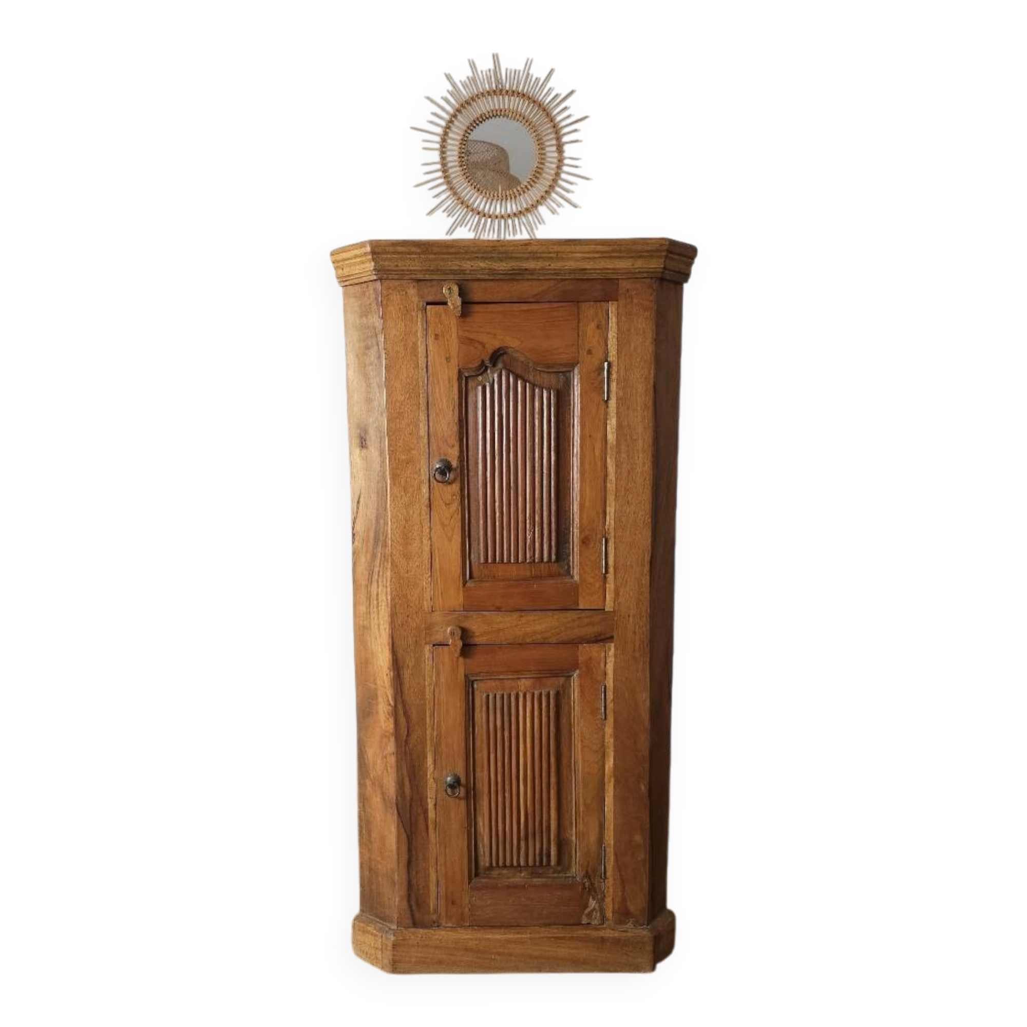 Rustic low corner unit, French artisanal work