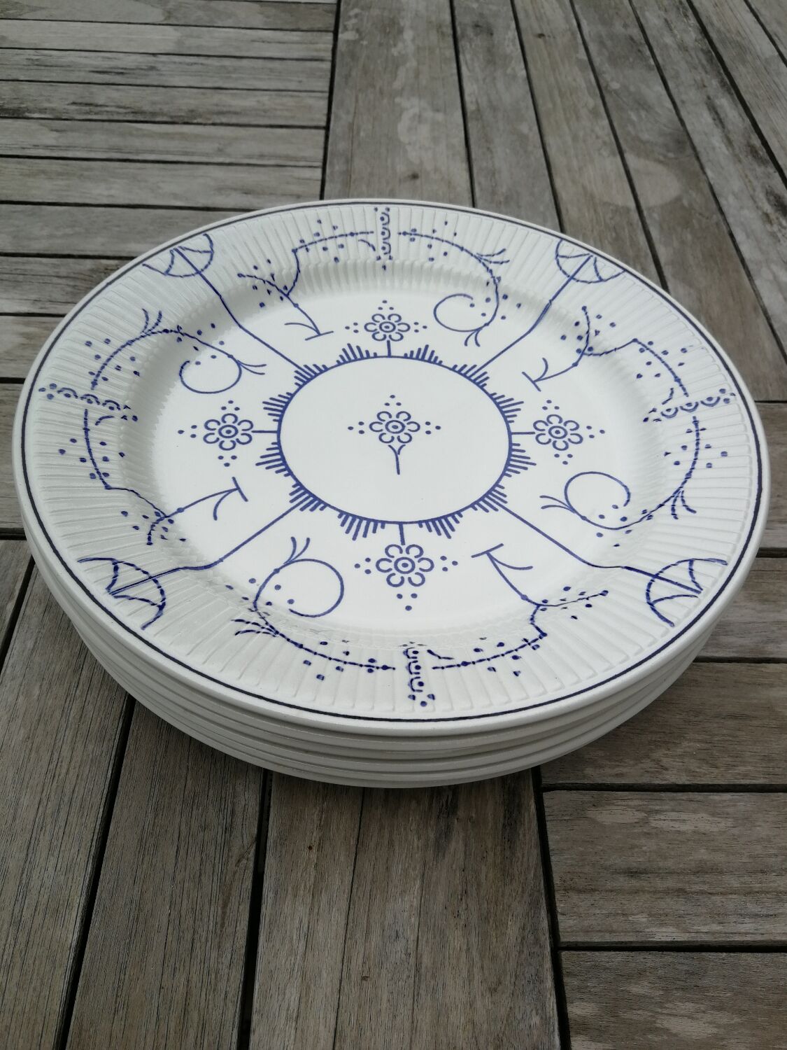 Set of 6 flat plates Copenhagen Royal Boch