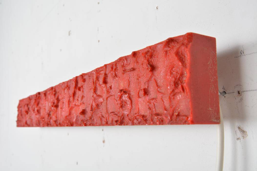 Long vintage red wall light
