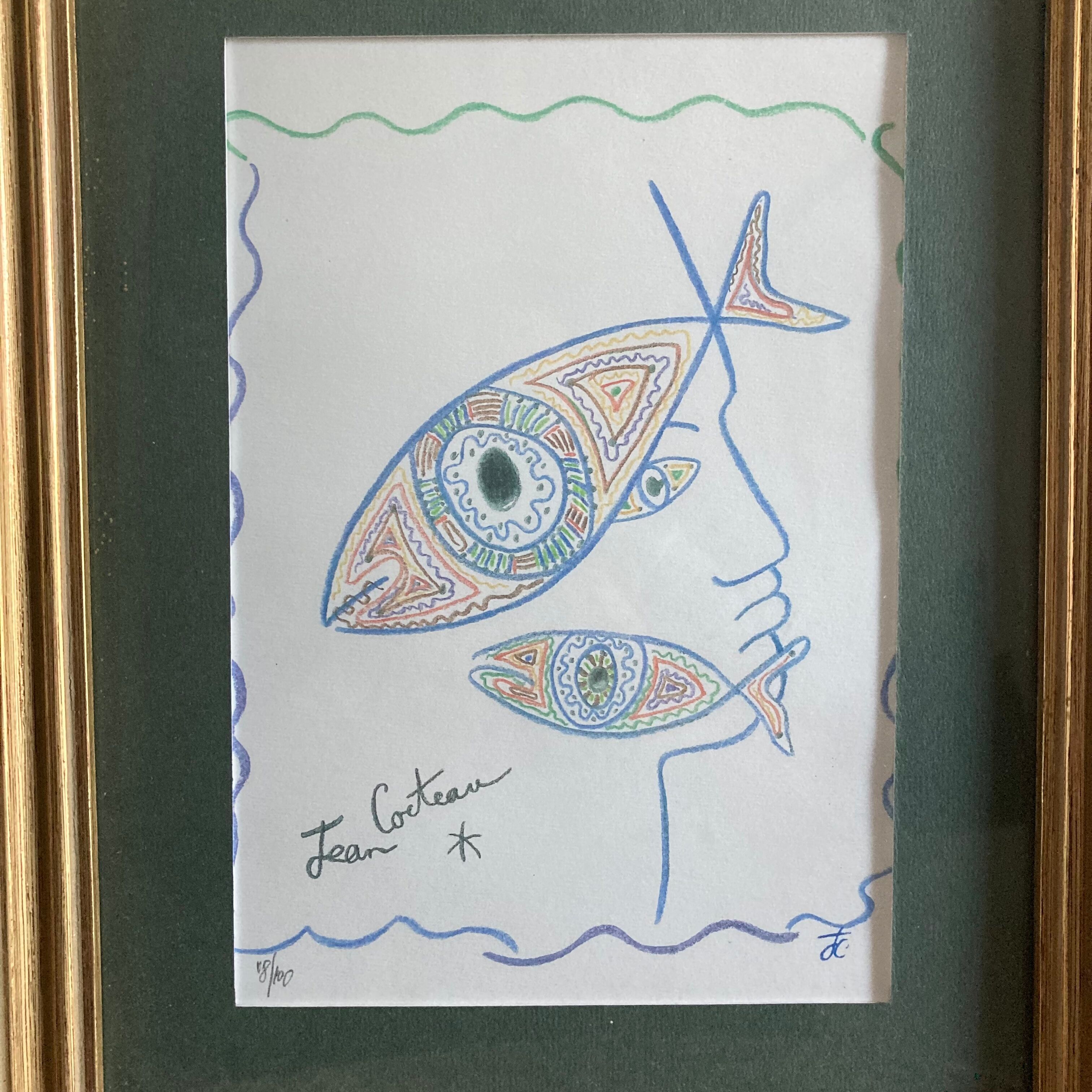 Lithograph jean cocteau 