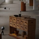 Danish apothecary cabinet in antique pine from the 19th century / Console, 1850–1880s