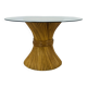 McGuire Bamboo Dining Table, Wheat Sheaf, 4 Person, Vintage