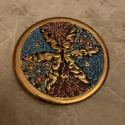 ceramic plate glazed and gilded with 24-carat gold