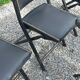 Set of 6 folding chairs, 70s design, 3 leather, 3 moleskin